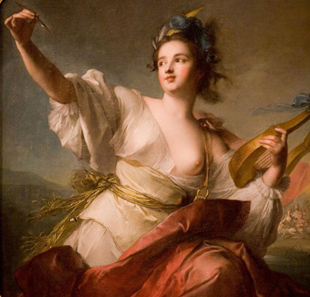 Terpsichore was the Muse of Dance and the Chorus - painting by by Jean-Marc Nattier (1739)