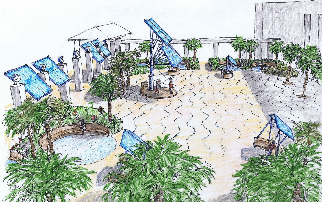 Mags Harries & Lajos Héder's concept proposal for the Palm Beach County Convention Center Courtyard.