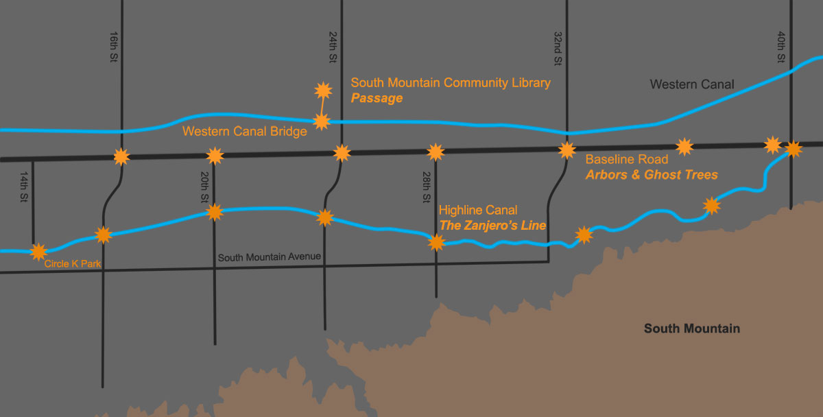 Map of public art in Phoenix